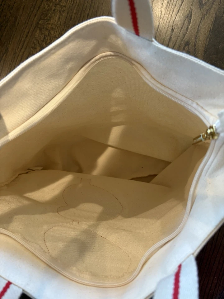 Bath & Body Works сумка с короткими ручками, пляжная сумка, красное сердце солнцезащитные очки спереди, молнии сверху - Изображение 3 из 3