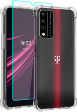 Revvl V 5G T-Mobile Case with Screen Protector, Shockproof Clear Silicone TPU C