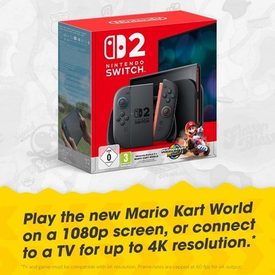 BRANDNEU NINTENDO SWITCH 2 + MARIO KART WORLD BUNDLE KONSOLE MIT JOY-CON 2
