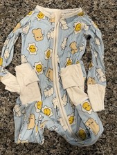 Little Sleepies Breakfast Buddies Bamboo Zippy Pajamas One piece 6-12 Months