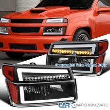 Black Fits 2004-2012 Chevy Colorado Gmc Canyon Headlights Led Tube Corner Lamps