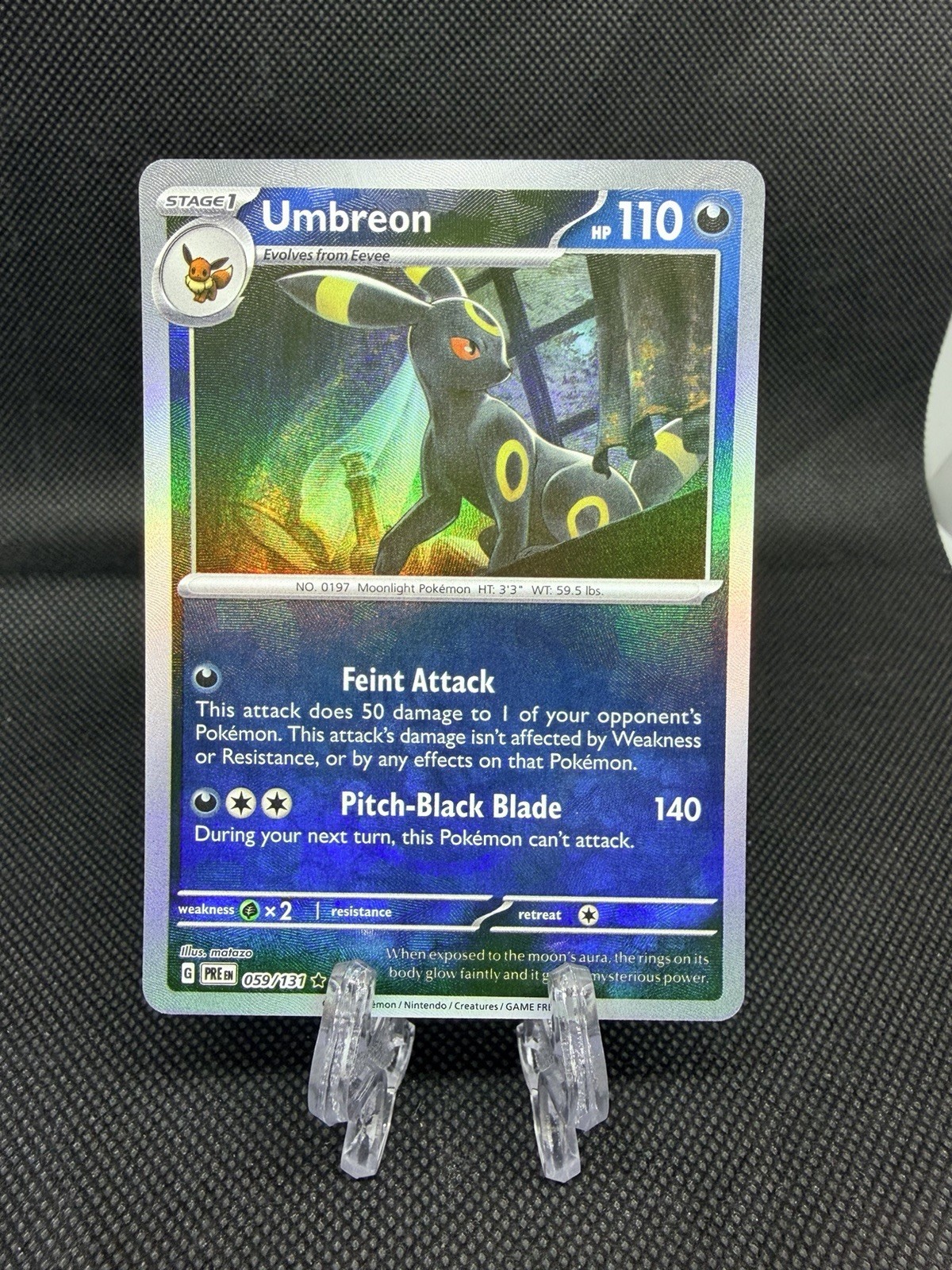 Pokemon Umbreon 059/131 MASTER BALL Prismatic Evolutions Holo Rare Near Mint