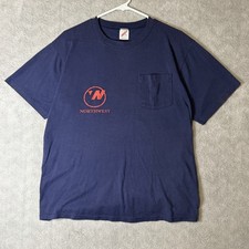 Vintage Northwest 1980s Jerzees Graphic T-Shirt XL Navy Single Stitch USA Made