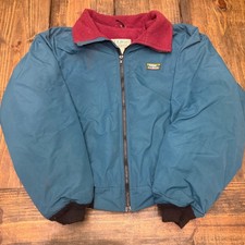 LL Bean Warm-up Jacket Mens Large Fleece Lined Vintage, 1970s, distressed