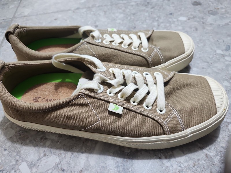 Carium unisex  Brown ECO Canvas Lace Up Sneakers. Sustainable. Casual Shoes 10 