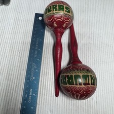 VTG Handmade, Hand Painted, Hand Carved maracas from Honduras