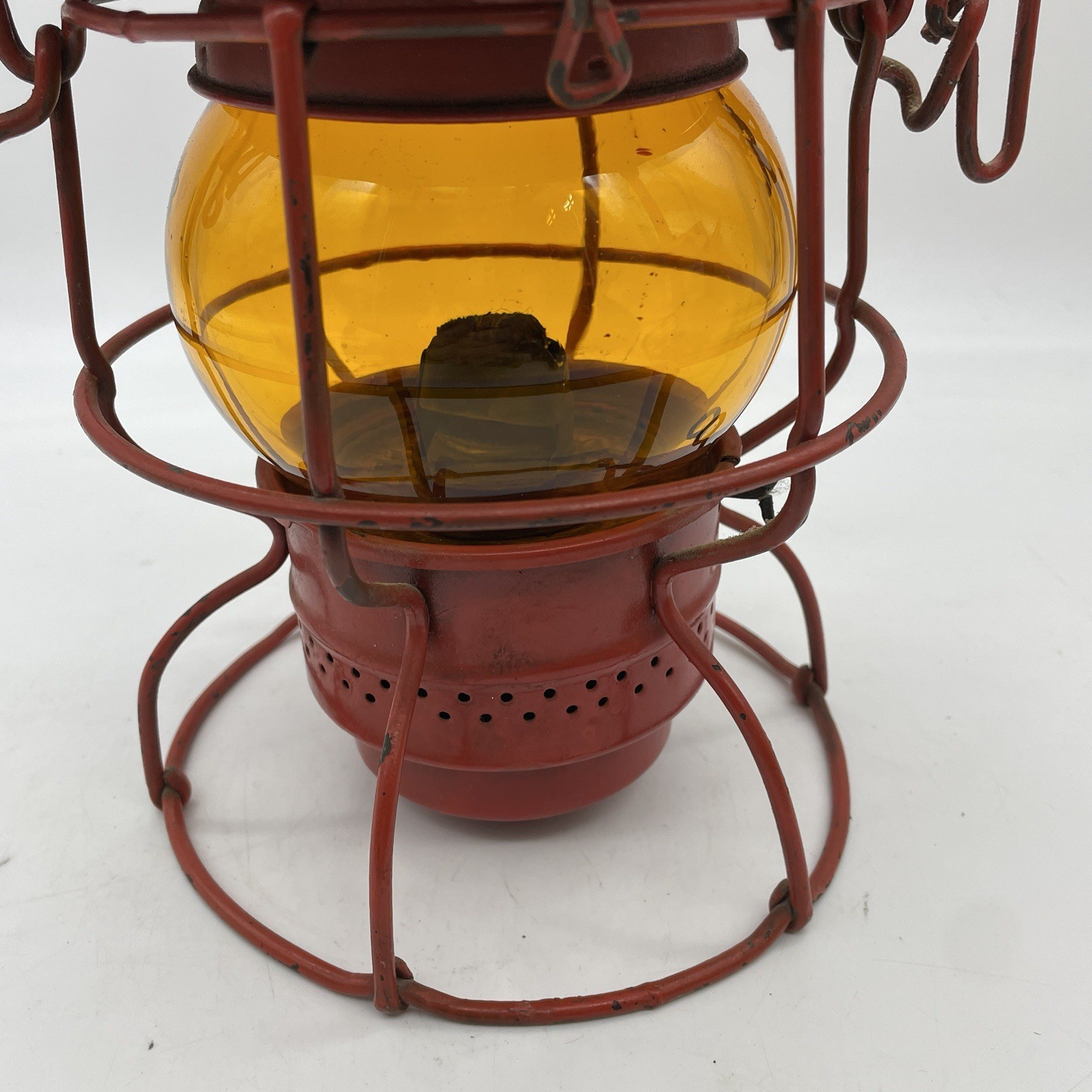 Antique Adlake-Kero CPR Railroad Red Lantern 1923 Amber Globe USA-Canada 2-44
