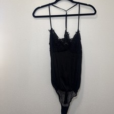 Intimately Free People Bodysuit Take It Away Black Floral One Piece Bodysuit XS