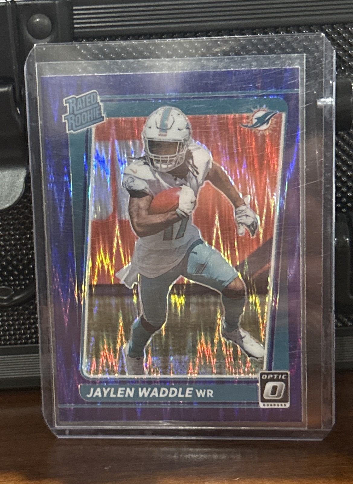 Jaylen Waddle Panini Donruss Optic #208 Purple Shock