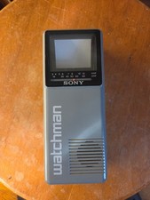 Vtg. Sony Watchman FD 10A Portable Black White TV/Radio. Works