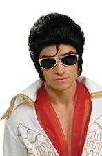 Elvis Now Costume Wig Black Adult One Size Synthetic Hair Sideburns