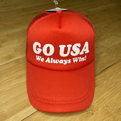 GO USA We Always Win Patriotic Red America Merica Foam Trucker Mesh Snapback Hat