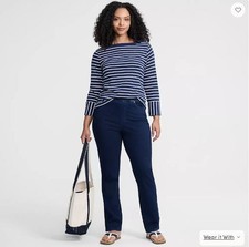 NWT Lands' End Women's Starfish High Rise Knit Denim Straight Jeans