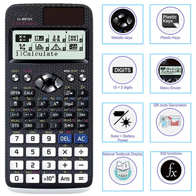 Fx-991ex Classwiz Advanced Engineering Scientific Calculator-552 Function Solar