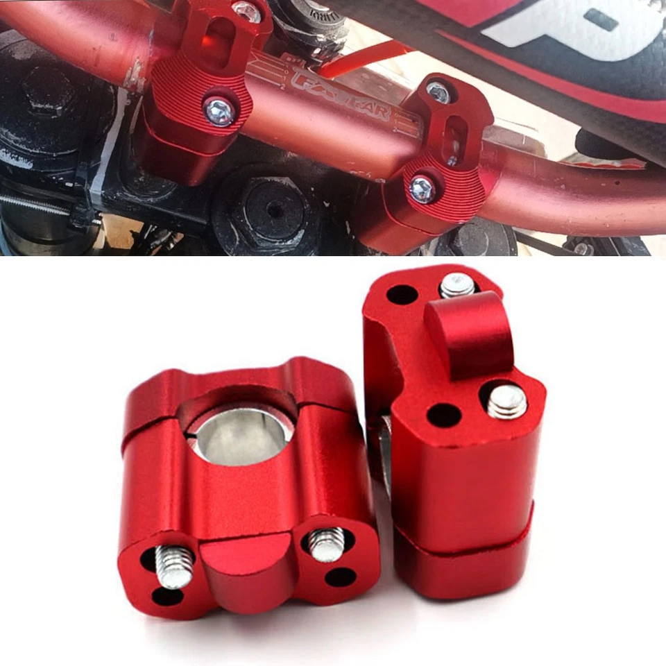 Elevadores de manillar de motocicleta ATV manillar universales abrazaderas de montaje 28 mm 22 mm rojo Foto 2 de 4