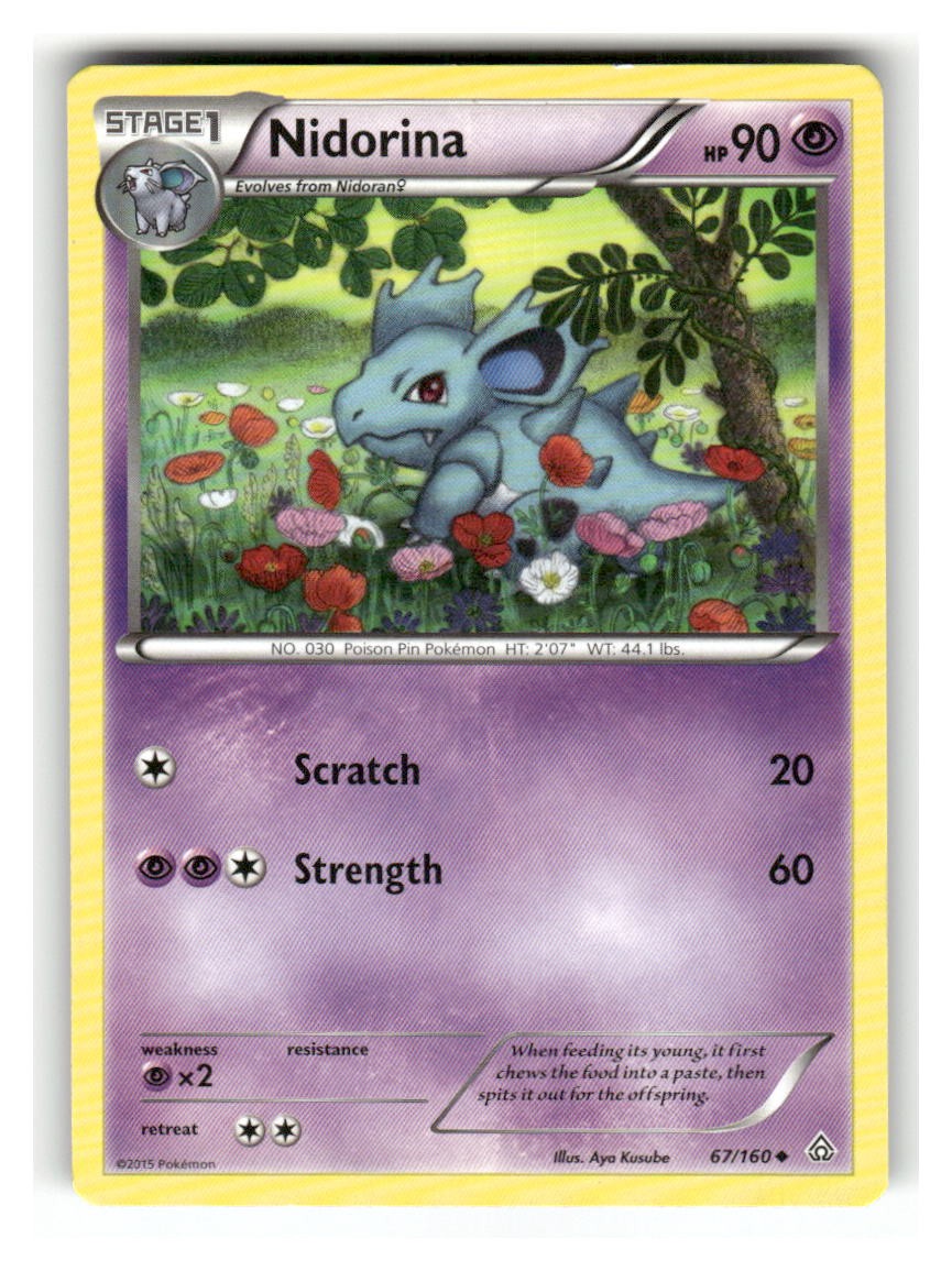 Nidorina 67/160 Uncommon Primal Clash Pokemon Lightly Played