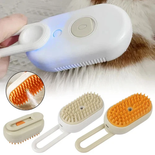Spazzola a Vapore per Gatti Spazzola Vapore per Cani 3 in 1 Spray Elettrico Massaggio Toelettatura Animali Domestici - Foto 3 di 20