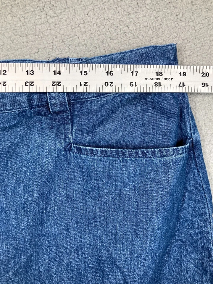 Vintage Marsh Landing Skirt Women's Plus 22W Blue Denim Modest Button Front - Image 3 of 4
