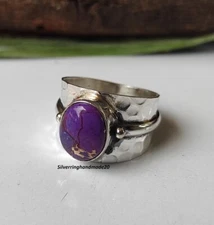 Purple Turquoise Solid 925 Sterling Silver Statement Lovely Ring, All Size M1658