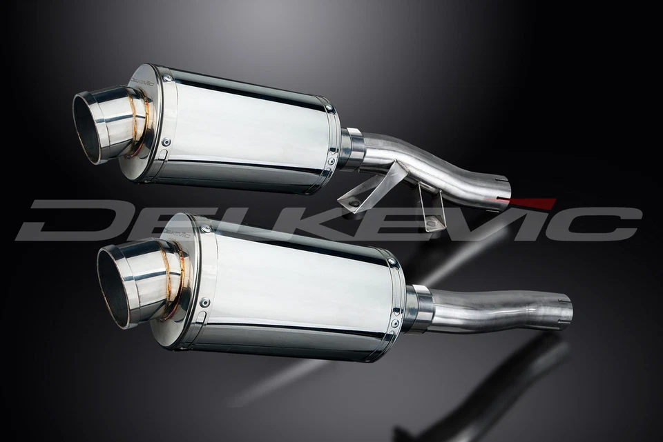 Kawasaki Concours ZG1000 1986-2006 Slip On 9" Oval Stainless Exhaust Muffler Kit - Image 2 of 4