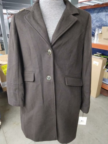 calvin klein brown wool coat