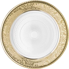 Golden Liberty Collection Elegant and Modern Tempered Dessert Plates Set for Hos