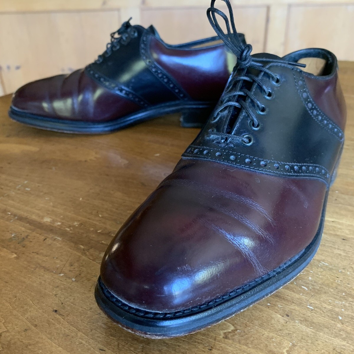 VTG The Florsheim Shoe Black Leather Saddle Oxford Shoes Mens Size 8.5 D. Amazon.com | Florsheim Men main image 2