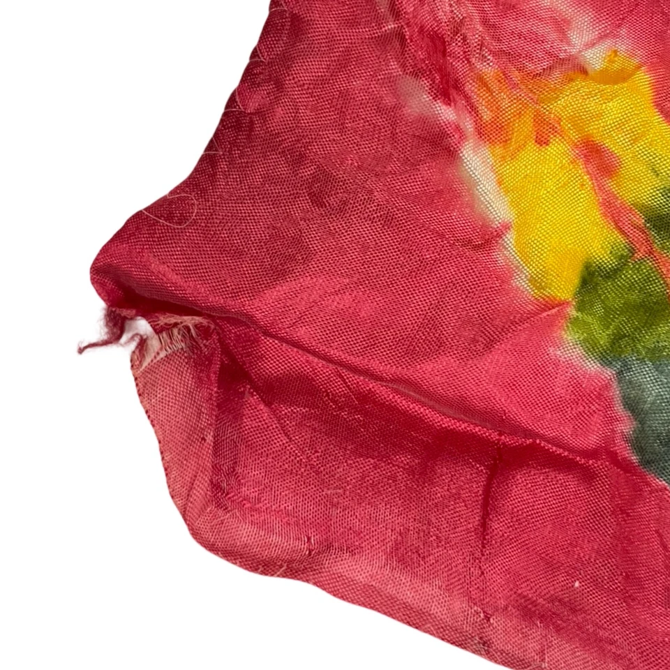 复古 领带 染料 围巾 大号 彩色艺术 穿 1990 年代 人造丝心形 深粉色 — 第 4/4 张图片