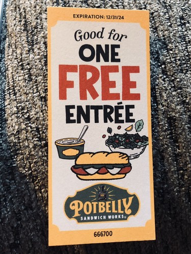 Potbelly Sandwich Shop Coupon For Entree 10 Pack | eBay