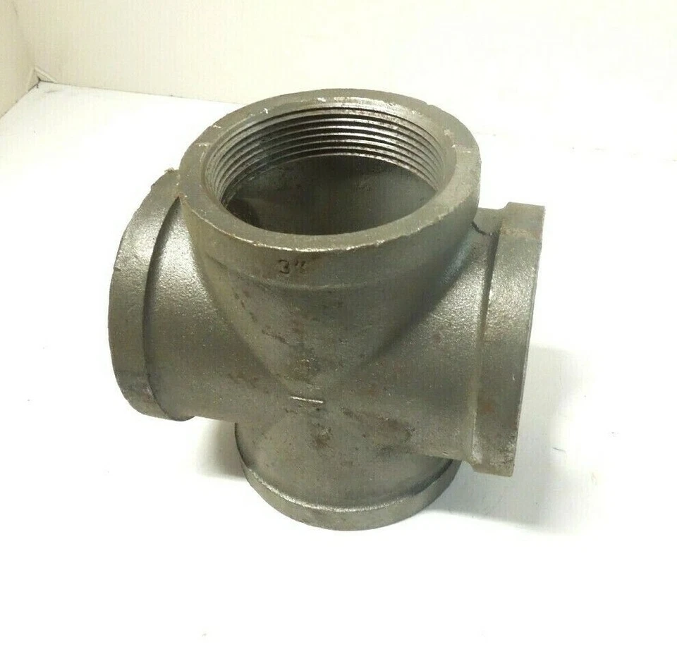 3" 150 Female NPT Cross Black Malleable Iron Pipe Fitting MI071141BMI - Image 3 of 3