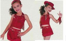 Adult XL Dance Costume Jazz Tap Fringe Rhinestone Cowgirl BOOT SCOOTIN BABY
