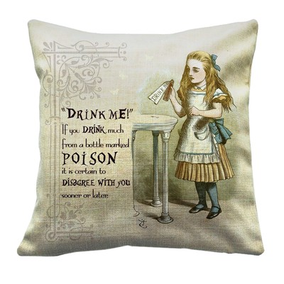 16X16 Alice In Wonderland Cushion Throw Pillow Traditional Design