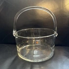 Blenko 8526L Crystal Glass Pail Basket Hand Blown Art Glass Clear w Sticker