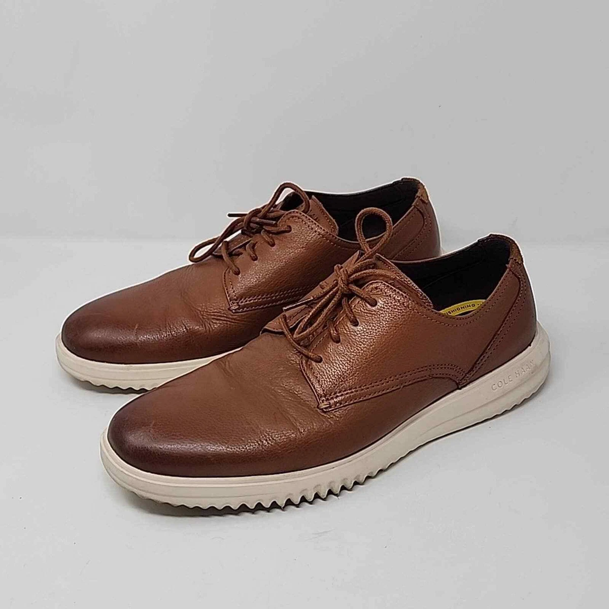 Cole Haan Brown Leather Grand Plain Toe Comfort Oxford Mens Shoes