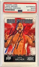 2021 Upper Deck Lance Archer WWE AEW Wrestling Signed Auto Card #MF-3 PSA DNA