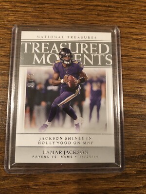 2019 NATIONAL TREASURES TREASURED MOMENTS BASE LAMAR JACKSON 66/75 Q0003