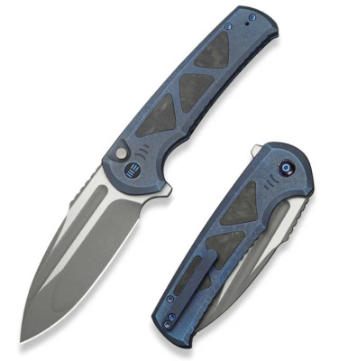 We Knife Co Ltd Sylox Folding Knife 3.88'' M390 Steel Blade Titanium/CF Handle