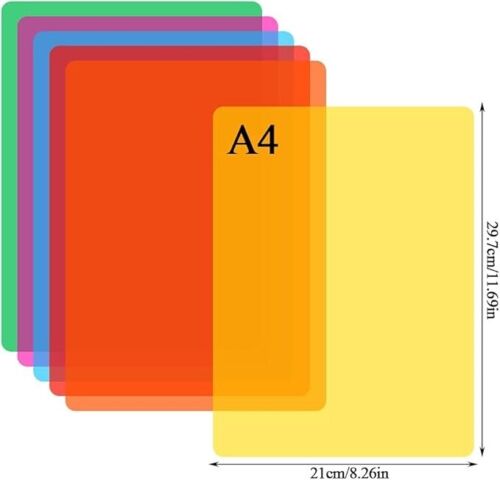 6Pcs A4 Color Bookmark Guide Sheet Dyslexia Reading Aids Highlight Strips Colors - Picture 2 of 7