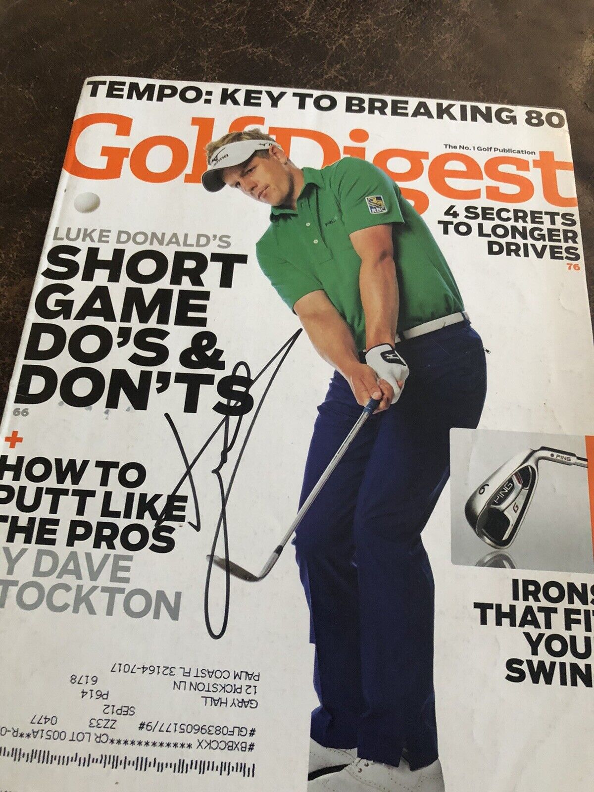 Luke Donald signed Golf Direct store Digest COA Tampa Mall England Magazine Mint