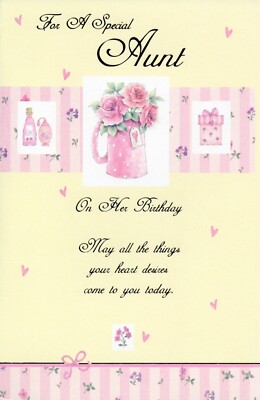 Happy BIRTHDAY Card FOR AUNT, Sweet Special Great by Bella Greetings + Envelope