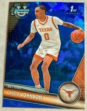 2023-24 Bowman Chrome U Sapphire Chris Johnson 1st #39 Texas University