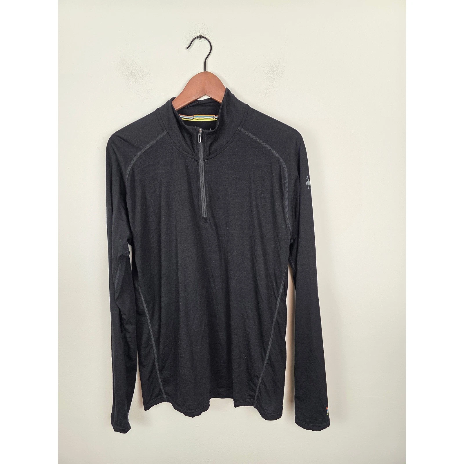 Smartwool Mens Merino 150 Quarter Zip Base Layer Top Black Medium SW016041