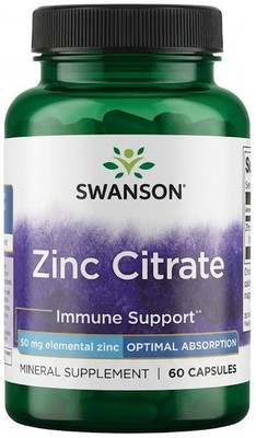 Swanson Zinc Citrate 50 mg 60 Capsule Immune Support