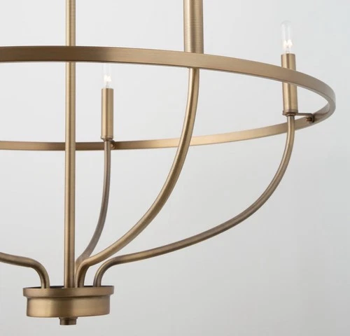 Capital Lighting 428551AD Greyson 5-Light Chandelier 29"W Taper Candle Brass - Picture 3 of 5