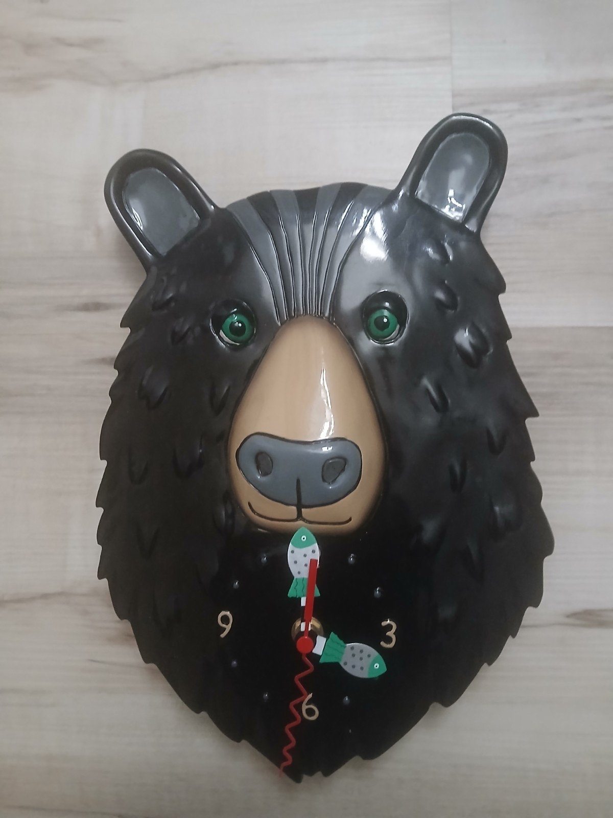 Allen Designs Burly Bear Pendulum Wall Clock Missing Hanging