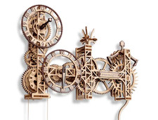 WOODEN.CITY Steampunk Wall Clock 3D Wooden Puzzle DIY Pendulum Kit