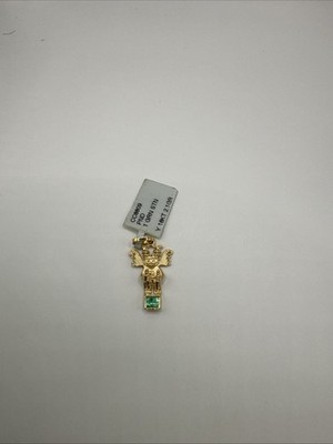18 Karat Gelbgold Anhänger Charm mit kolumbianischem Smaragd