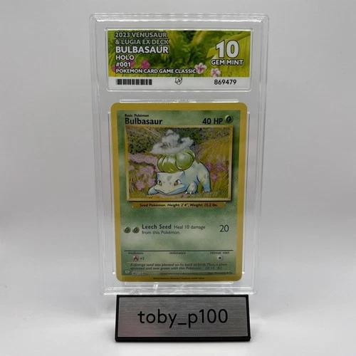ACE 10 Bulbasaur Pokemon TCG 001/034 Holo 001 Game Classic #001 PERFECT SUBS