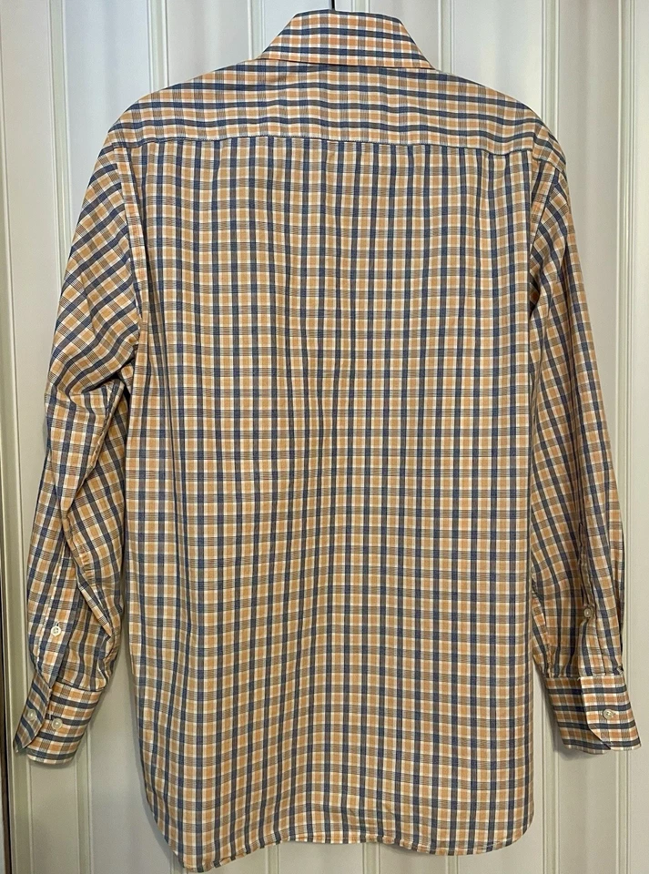 Camisa de vestir grande Bristol & Bull a cuadros azul floral puño abatible 16-16,5 32/33 Foto 3 de 4