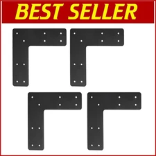 Versatile 10x10 Inch L Brackets - 4 Heavy Duty Steel Plates for Furniture